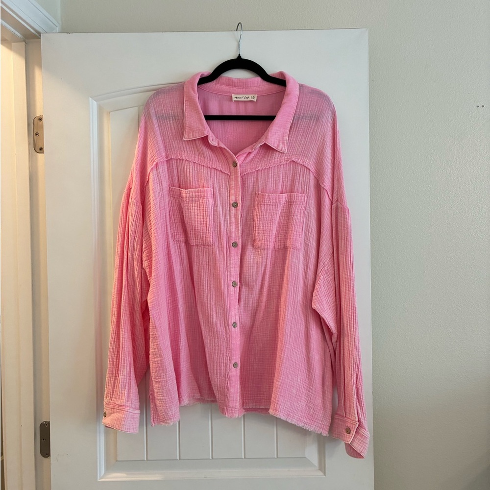 Women's Pink Button Down Shirt